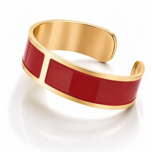 Pulsera Esmalte M 15 mm 'Rojo Laca'