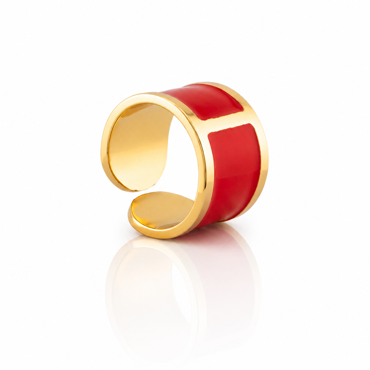 Anello smalto  'Rosso Valentino'