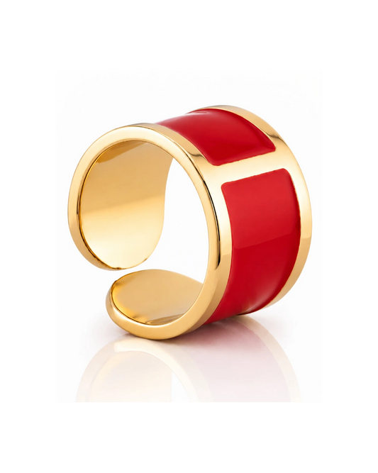 Anello smalto Rosso Valentino