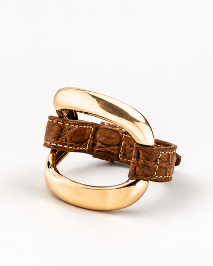 Brazalete de aligátor "Mostaza"