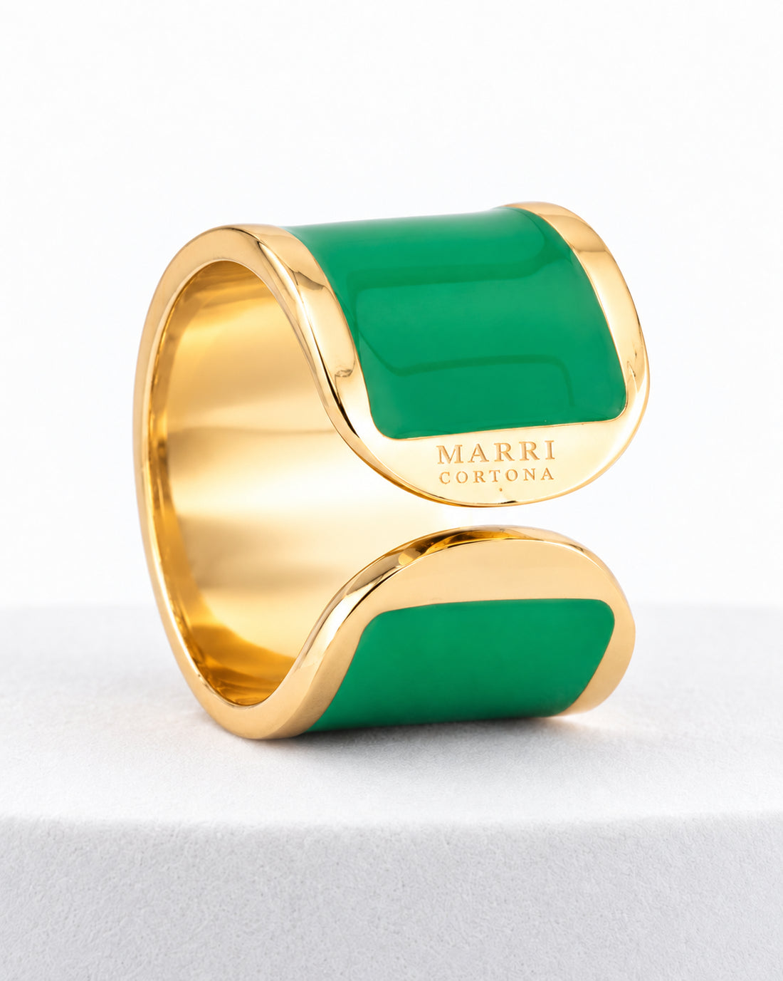 'Emerald Green' Enamel Ring