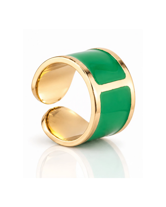 Anello smalto  Verde Smeraldo