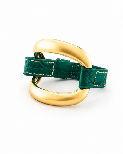 Brazalete de aligátor 'Verde Esmeralda'