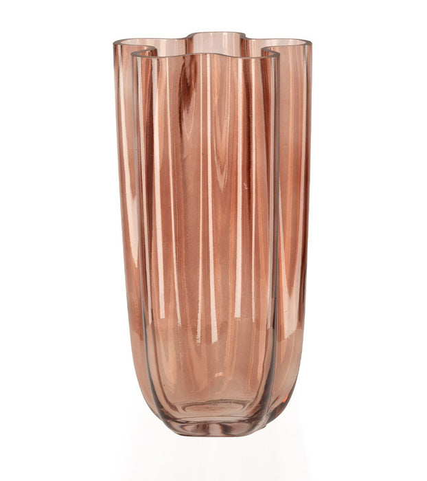 Vaso in vetro 'fazzoletto', rosa antico, trasparente