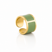 Anillo esmaltado 'Verde Aloe'