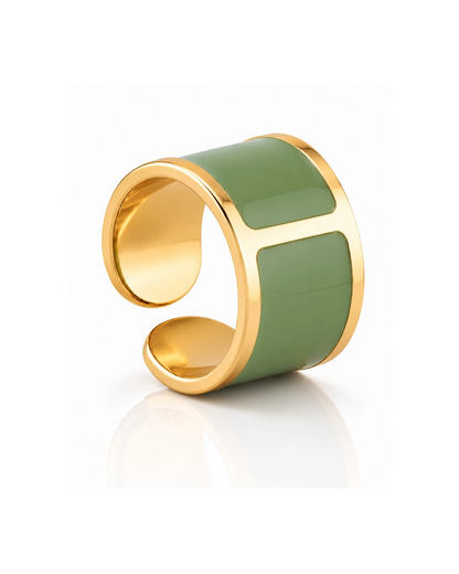 'Verde Aloe' enamel ring