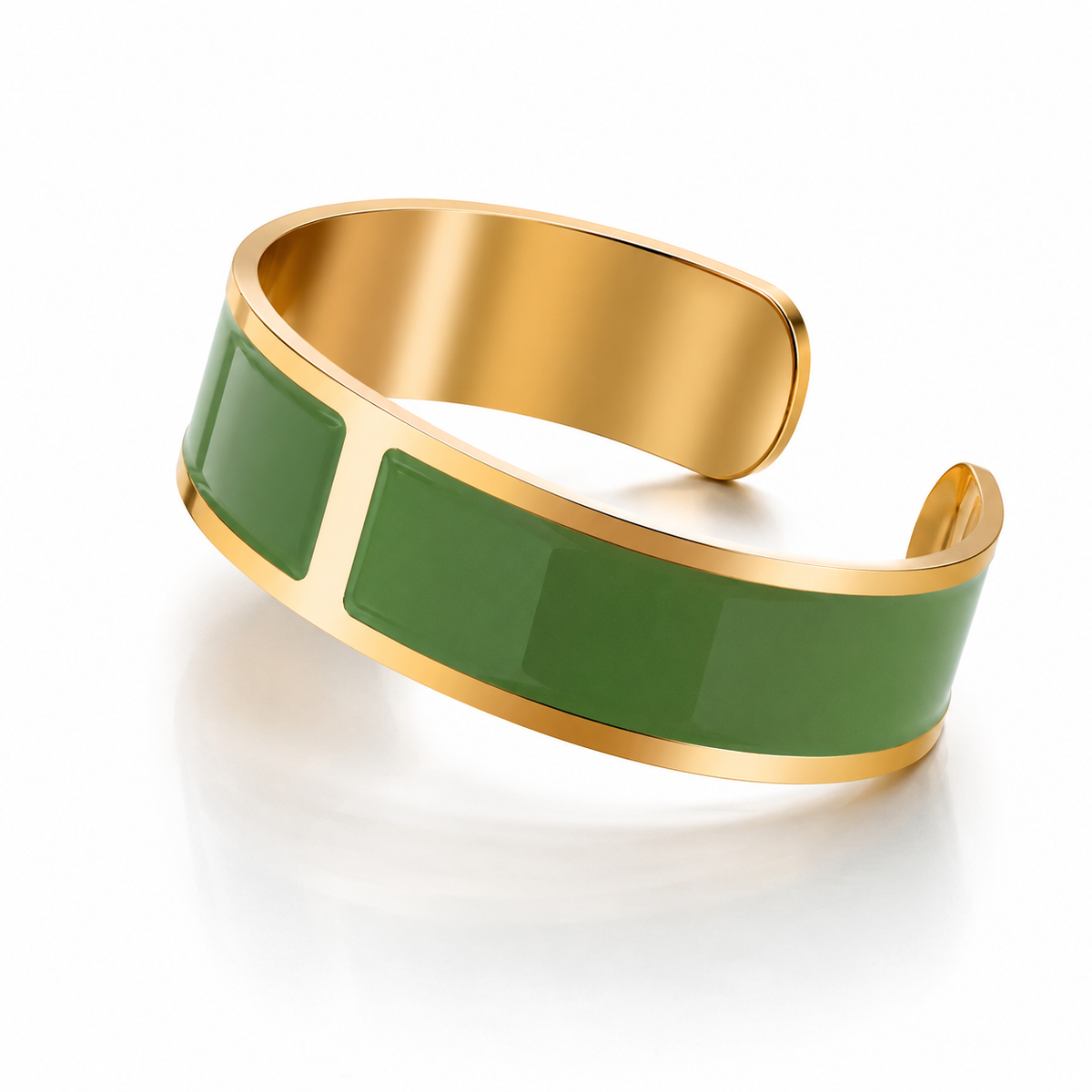 Pulsera Esmalte M 15 mm 'Verde Aloe'