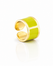 Anillo de esmalte 'Verde Lima'