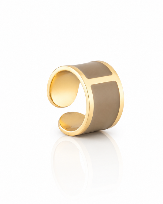 Anillo esmaltado 'Verde Militar'
