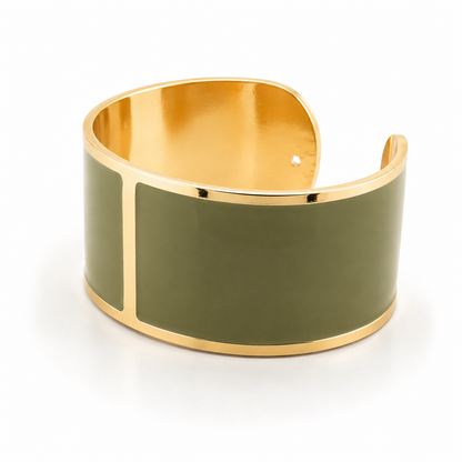 Pulsera Esmalte L 30 mm 'Verde Militar'