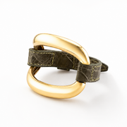Brazalete de aligátor «Verde militar»