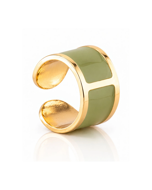 'Sage Green' Enamel Ring