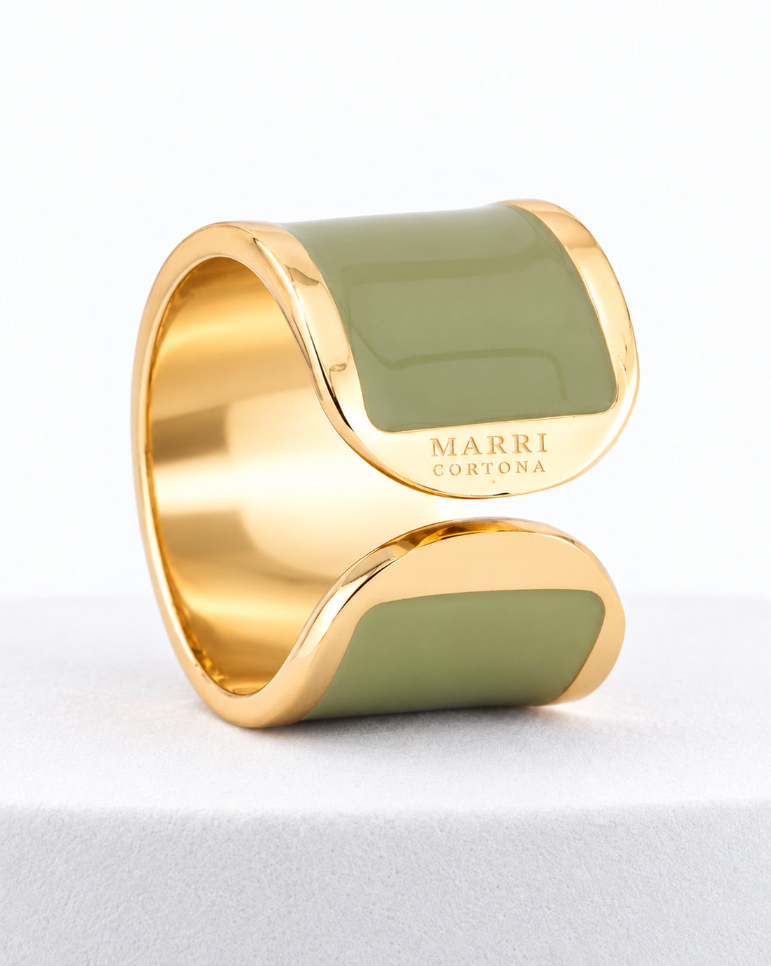 Anillo de esmalte 'Verde Salvia'
