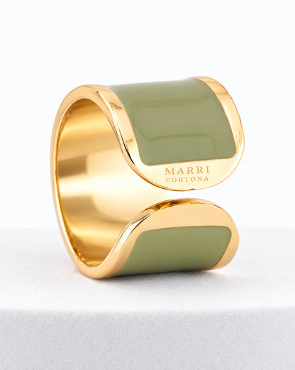 Anillo de esmalte 'Verde Salvia'