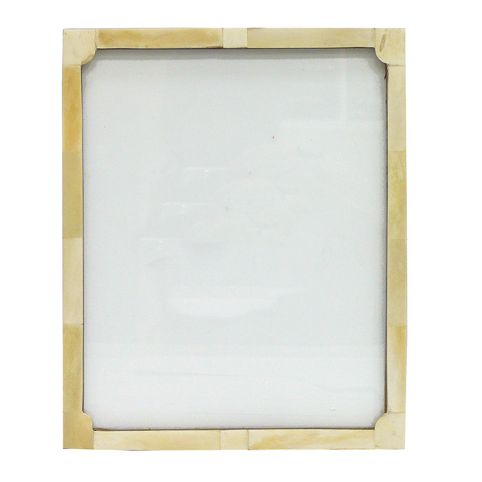 Photo frame with natural blond horn frame