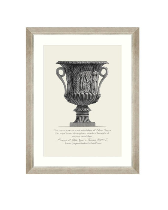 Wood framed print. Ancient urn I