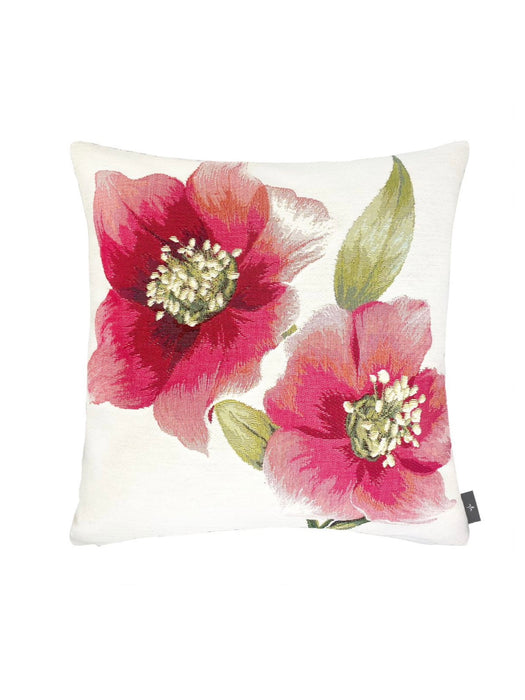 Jacquard floral cushion