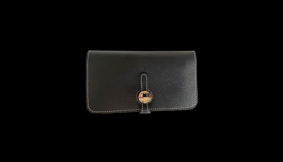 Calipso wallet in leather. Black colour