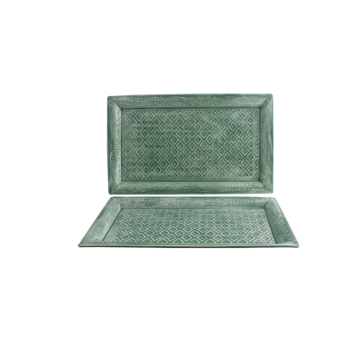 Rectangular metal trays