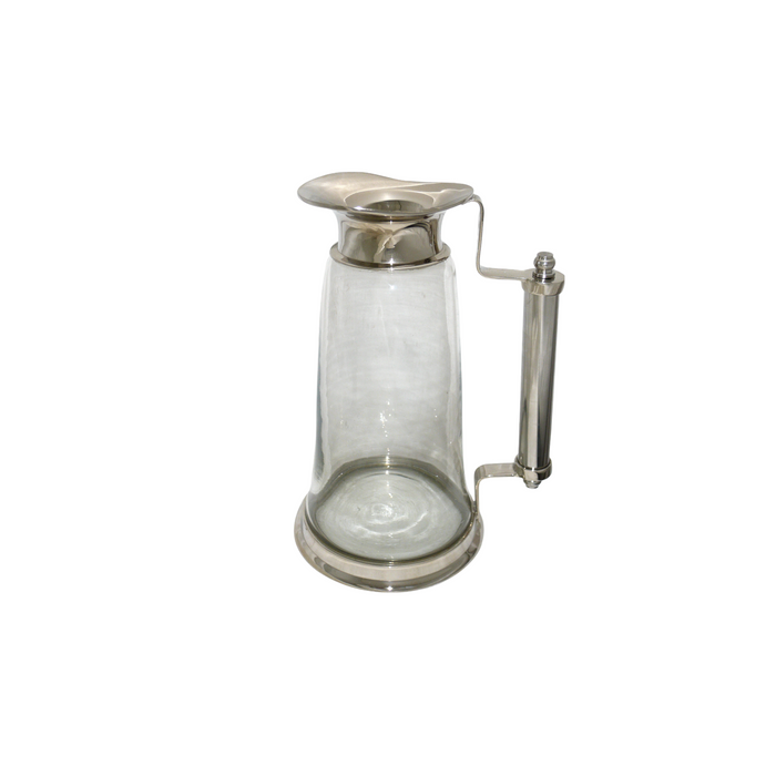Carafe in glass and silvered pewter