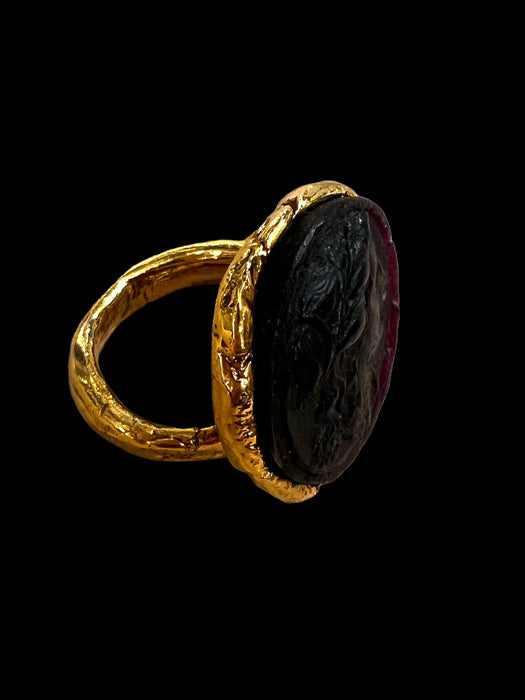 Bronze cameo ring