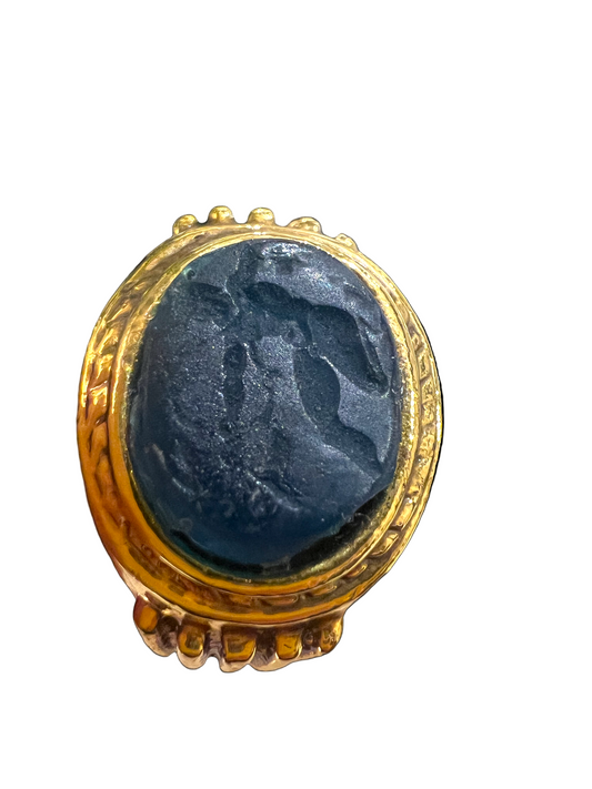 Anello cammeo in bronzo"Il dio Mercurio, messaggero degli dei"