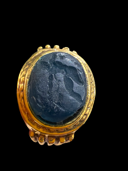 Anello cammeo in bronzo"Il dio Mercurio, messaggero degli dei"