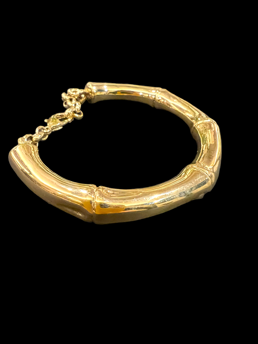Bangle bracelet model Bamboo medium yellow gold