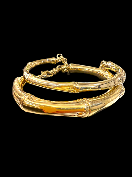 Bangle bracelet model Bamboo medium yellow gold